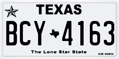 TX license plate BCY4163