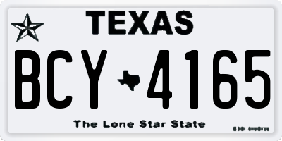 TX license plate BCY4165