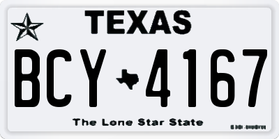TX license plate BCY4167