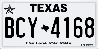 TX license plate BCY4168