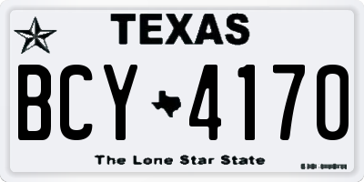 TX license plate BCY4170