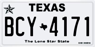 TX license plate BCY4171
