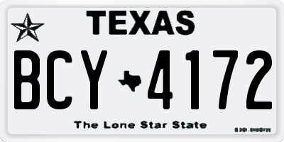 TX license plate BCY4172