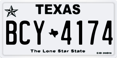 TX license plate BCY4174