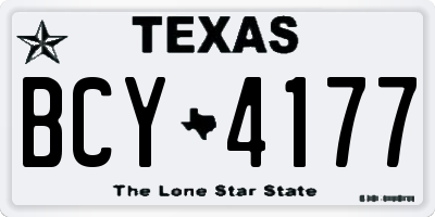 TX license plate BCY4177