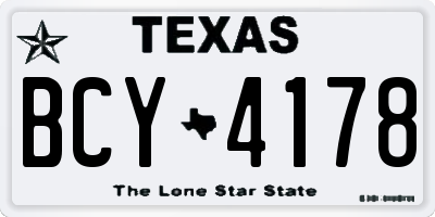 TX license plate BCY4178