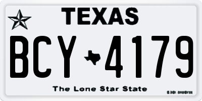 TX license plate BCY4179