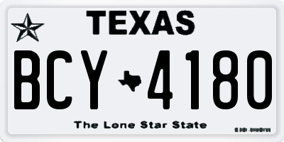 TX license plate BCY4180