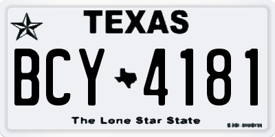 TX license plate BCY4181