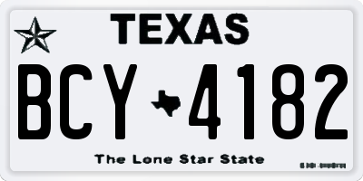 TX license plate BCY4182