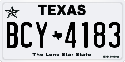 TX license plate BCY4183
