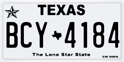 TX license plate BCY4184