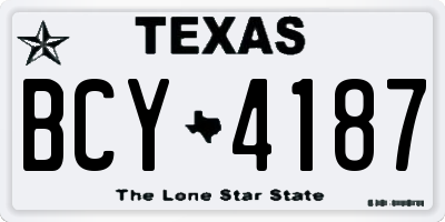 TX license plate BCY4187