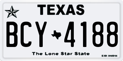 TX license plate BCY4188