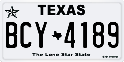 TX license plate BCY4189