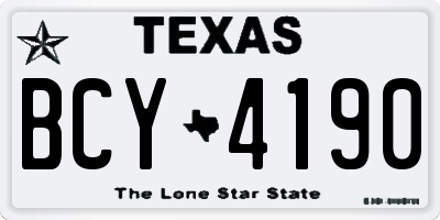 TX license plate BCY4190
