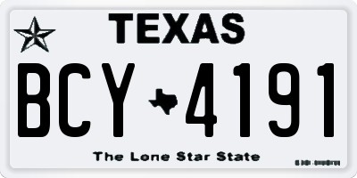 TX license plate BCY4191