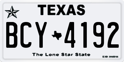 TX license plate BCY4192