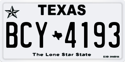 TX license plate BCY4193