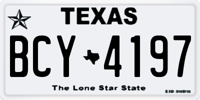 TX license plate BCY4197