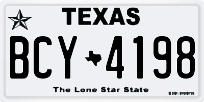 TX license plate BCY4198