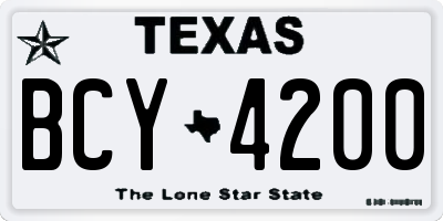 TX license plate BCY4200