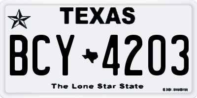 TX license plate BCY4203