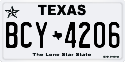 TX license plate BCY4206