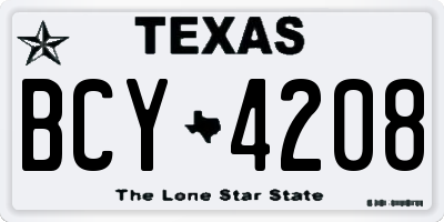 TX license plate BCY4208