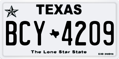 TX license plate BCY4209