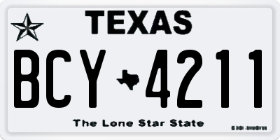 TX license plate BCY4211