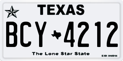TX license plate BCY4212