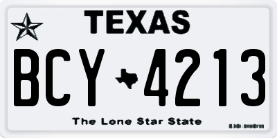 TX license plate BCY4213