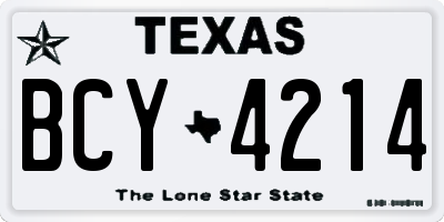 TX license plate BCY4214