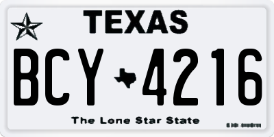 TX license plate BCY4216
