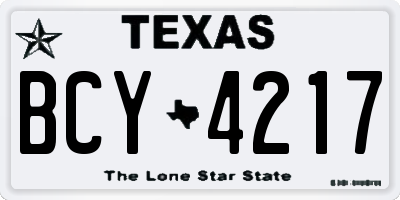 TX license plate BCY4217