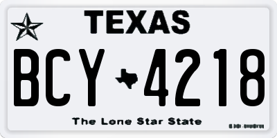 TX license plate BCY4218