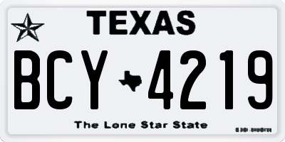TX license plate BCY4219