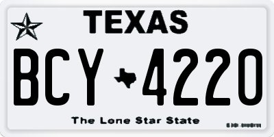 TX license plate BCY4220