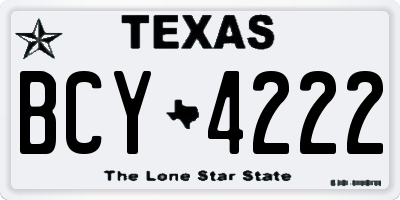 TX license plate BCY4222