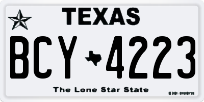 TX license plate BCY4223