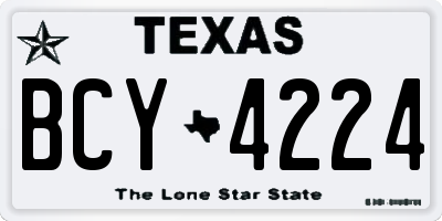 TX license plate BCY4224