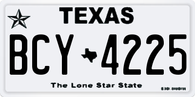 TX license plate BCY4225