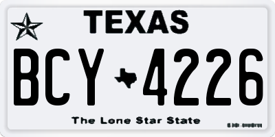 TX license plate BCY4226