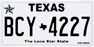 TX license plate BCY4227
