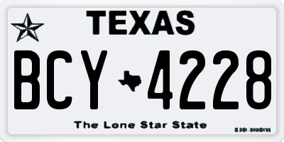 TX license plate BCY4228
