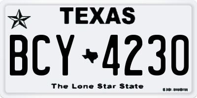 TX license plate BCY4230