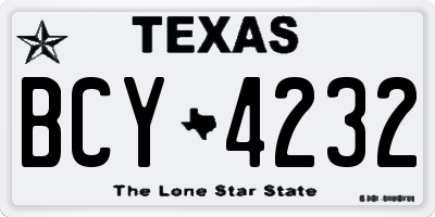 TX license plate BCY4232