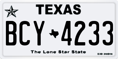 TX license plate BCY4233