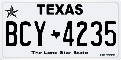 TX license plate BCY4235